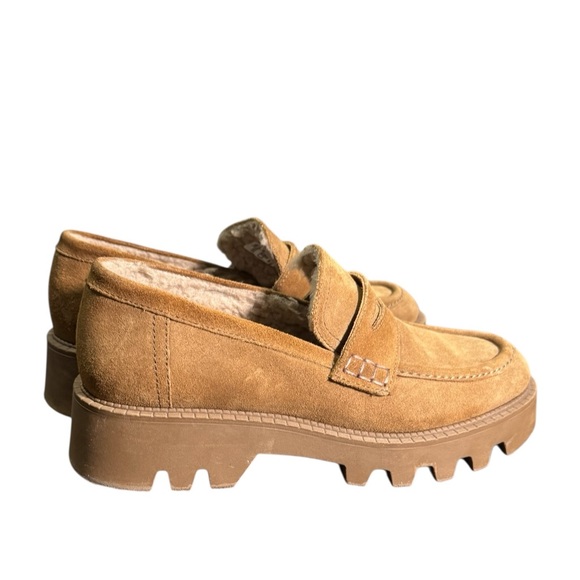 Zara suede leather Tan loafers size 39 lug soles - Picture 7 of 7